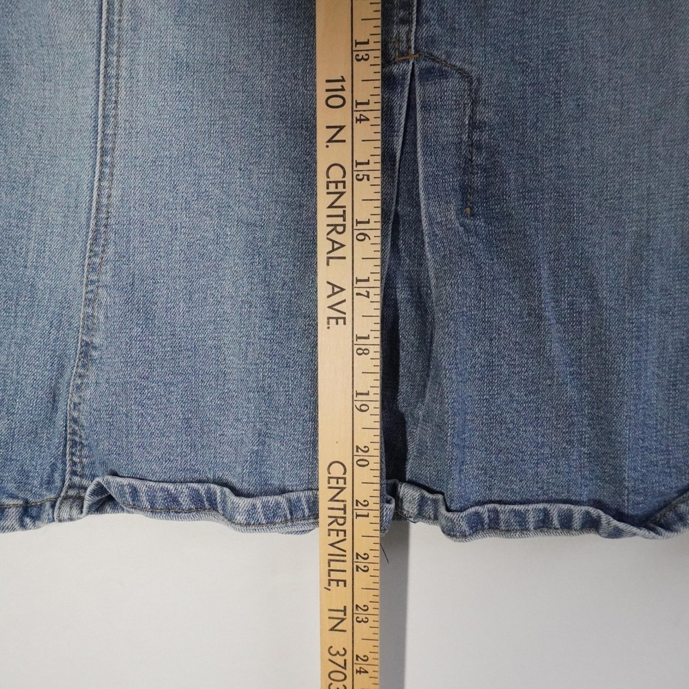 VTG Personal Identity Blue Denim Skirt Size 11/12 Medium Wash A-Line Y2K Utility - Picture 6 of 8